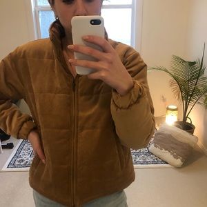 Brown cord crop puffer jacket. Barely worn perfect condition.